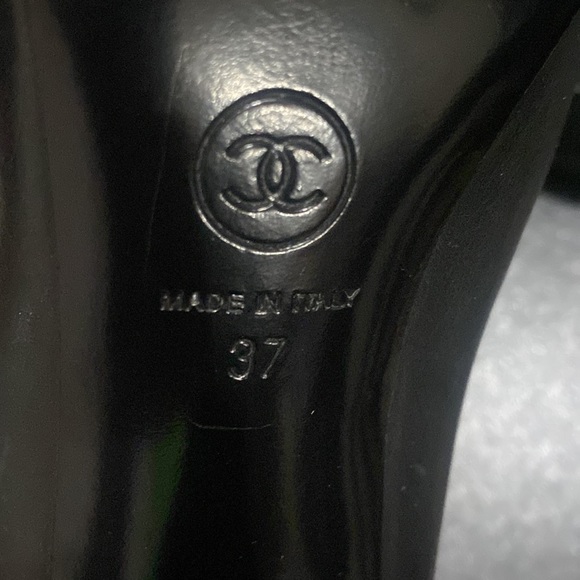 CHANEL Lambskin Cap Toe Short Ankle Boots 37  Black - Picture 7 of 11